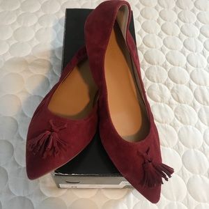J Crew Tassel Suede Flats-Sz 8